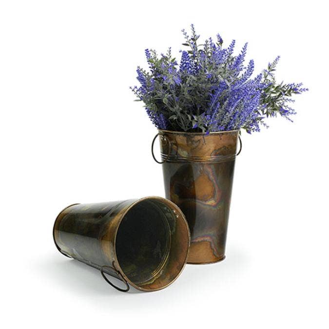 Buhi Imports - Vente Seau - Seau français de 6,5 pouces - bleu/gris et bronze
