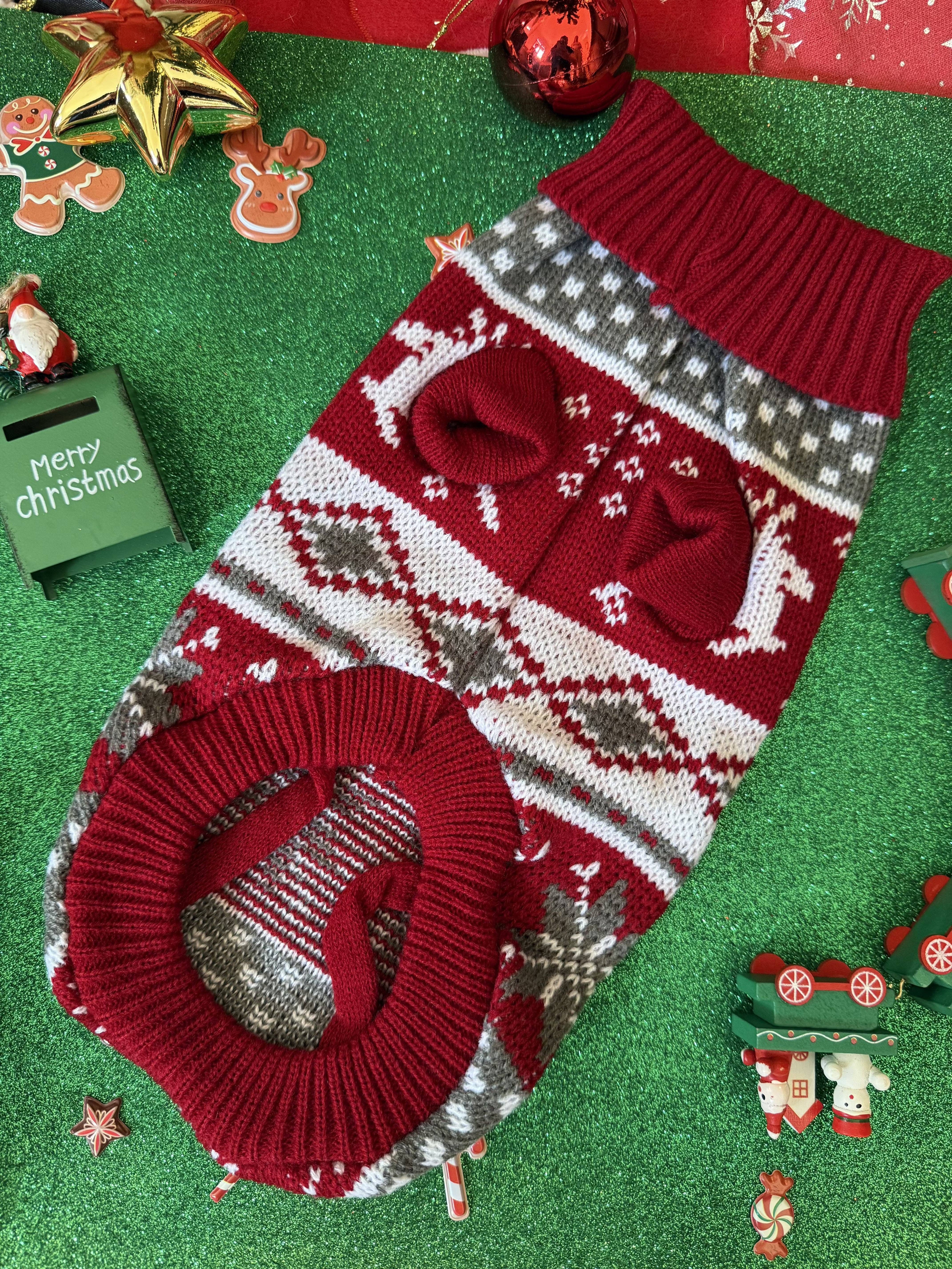 Wildbite Amantes Peludos – Großhandel Haustier-Pullover – Hund – Weihnachtspullover für Hunde mit Schneemotiv1