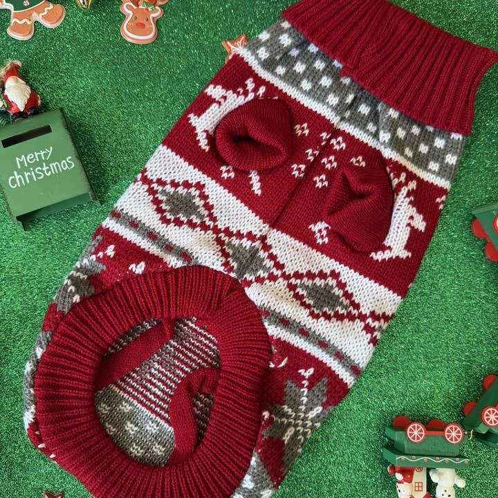 Wildbite Amantes Peludos – Großhandel Haustier-Pullover – Hund – Weihnachtspullover für Hunde mit Schneemotiv1