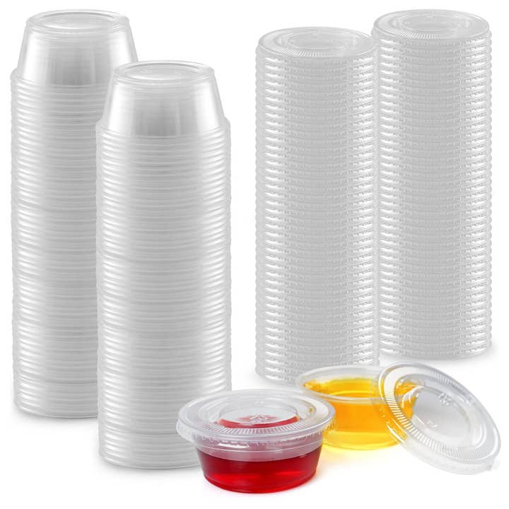 Zulay Kitchen - Wholesale Food Storage Container - Clear Jello Shot Cups with Lids - Plastic Portion Cup