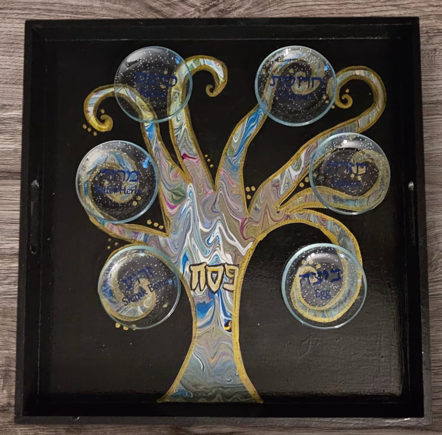 Eclectic Judaica - Wholesale Decorative Plate/Dish/Bowl - Tree of Life Hand Painted Passover Seder Plate4