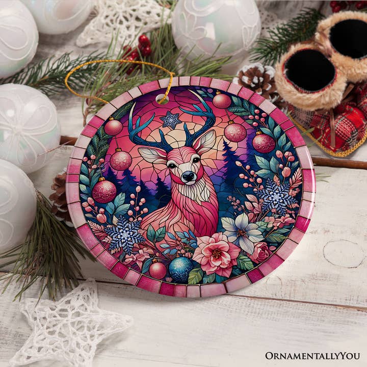 OrnamentallyYou - Wholesale Ornament - Mystical Yuletide Deer Pink Themed, Christmas Tree Decor4