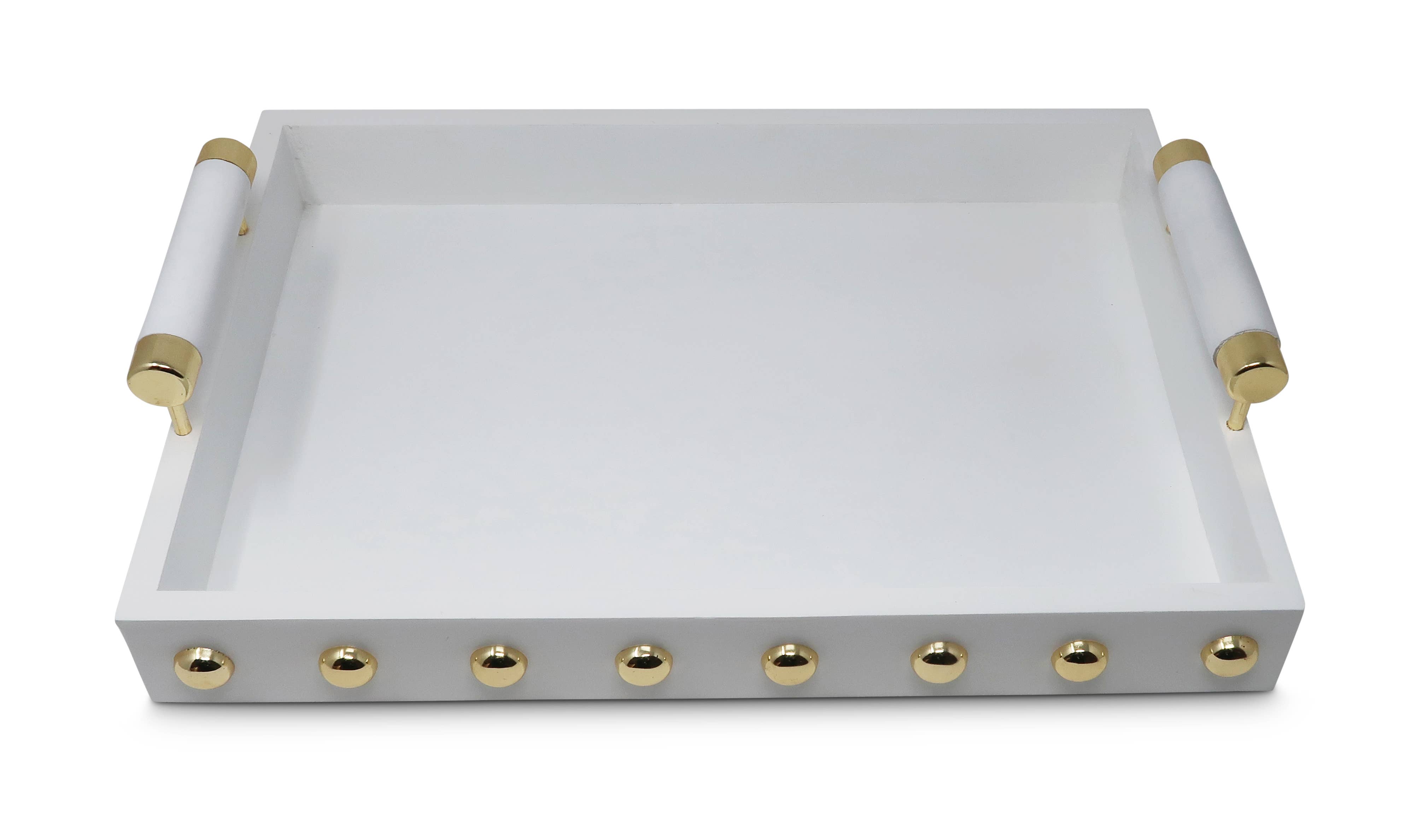 CLASSIC TOUCH DECOR INC. - Wholesale Decorative Tray - High Gloss Decorative Tray with Gold Ball Deign and Handle4