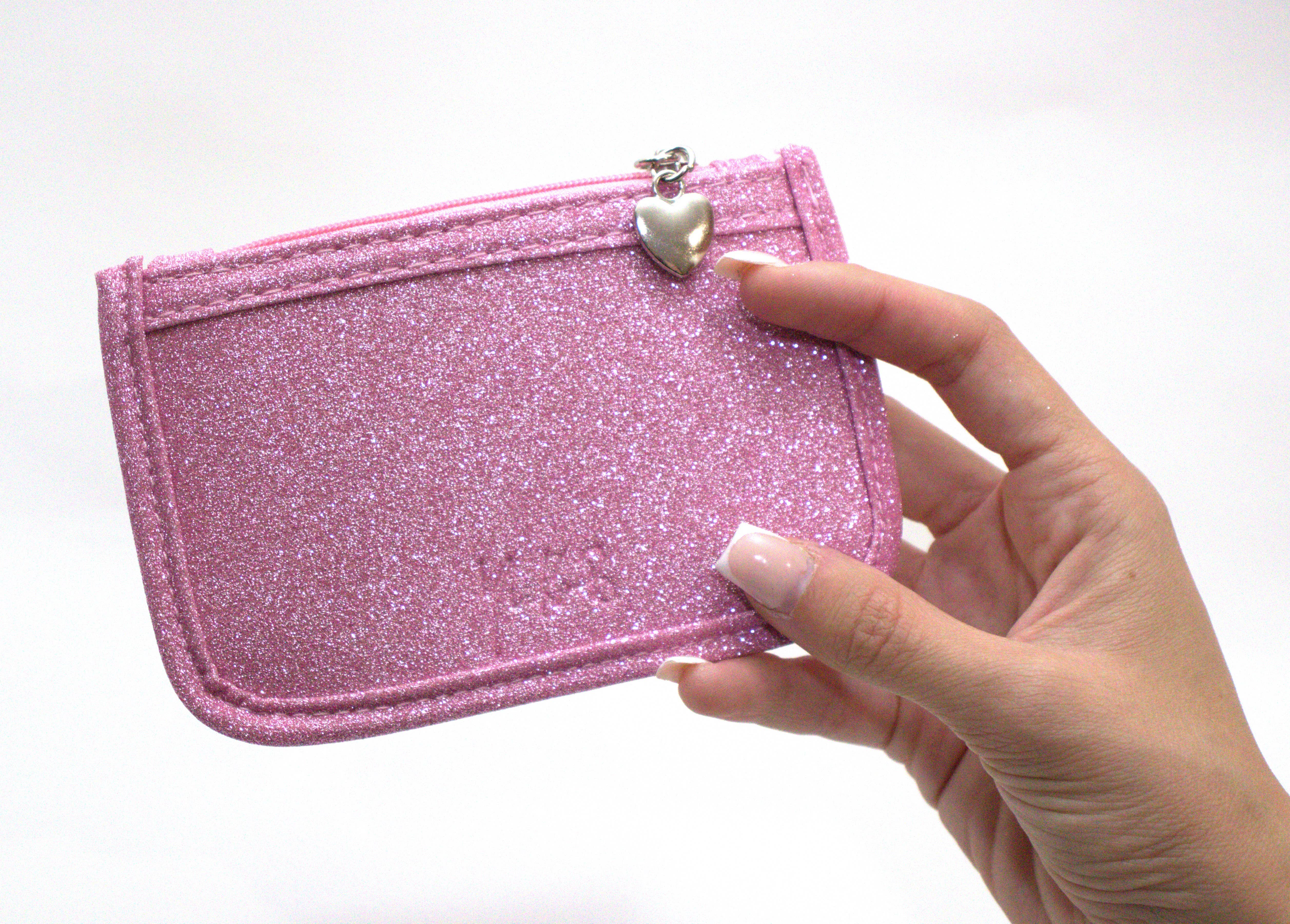 Yuko B - Wholesale Coin Purse - Women's - MOON - Glittery coin purse - Pink1
