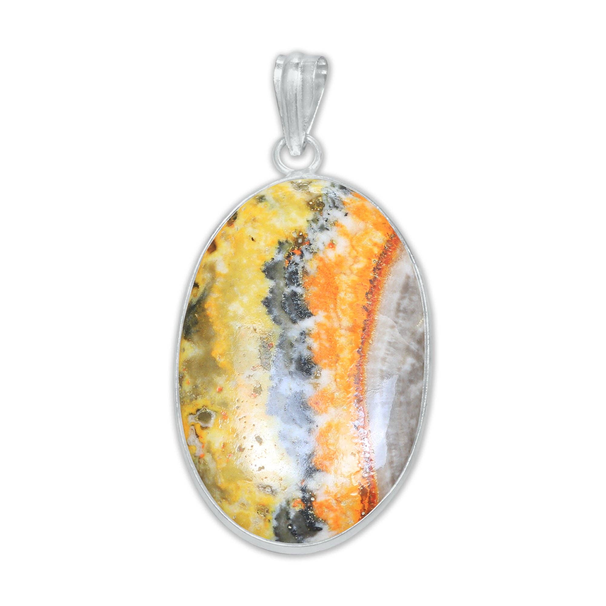 Handmade Jewels - Wholesale Individual Charm/Pendant - BumbleBee Jasper Minimalist Pendants -  Handmade, Silver-Plated Brass, Wholesale10