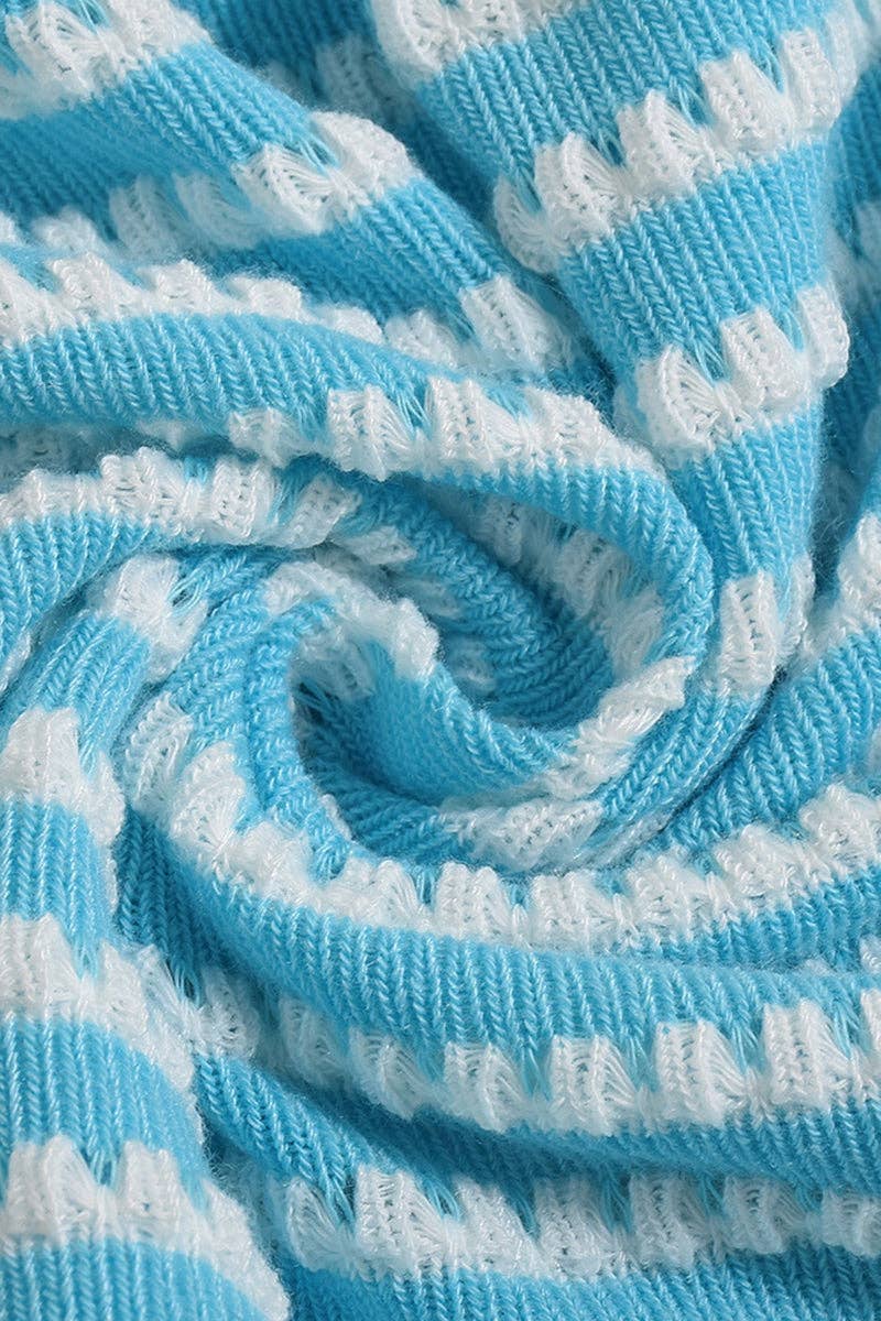 Mccolin – Großhandel Loungewear-Set – Damen – Gestreiftes Neckholder-Top und Shorts-Set5