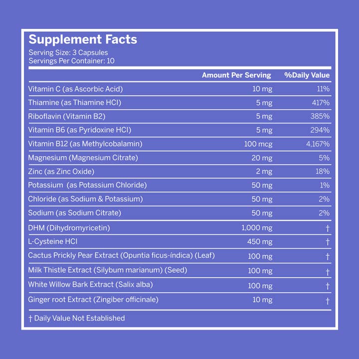 Blowfish for Hangovers - Wholesale Oral supplement/vitamin - Pre-Alcohol Liver Support | DHM & L-Cysteine | 30ct Bottle6