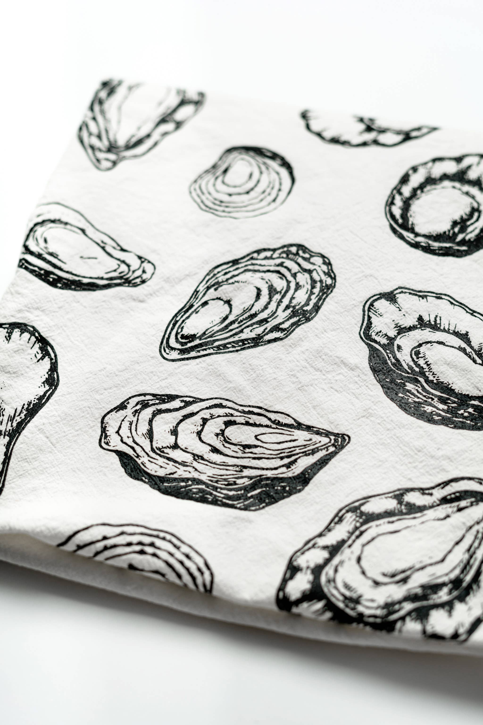 Our Wild Puget Sound – wholesale Tea towel – Oyster Printed 100% Cotton Kitchen Tea Towel4