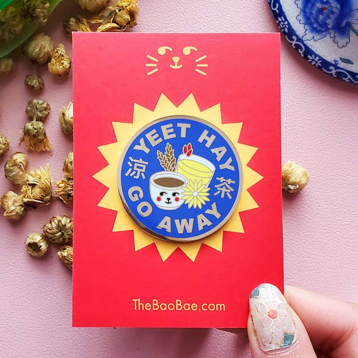 The Bao Bae - Wholesale Lapel Pin/Button - Yeet Hay Go Away Enamel Pin0