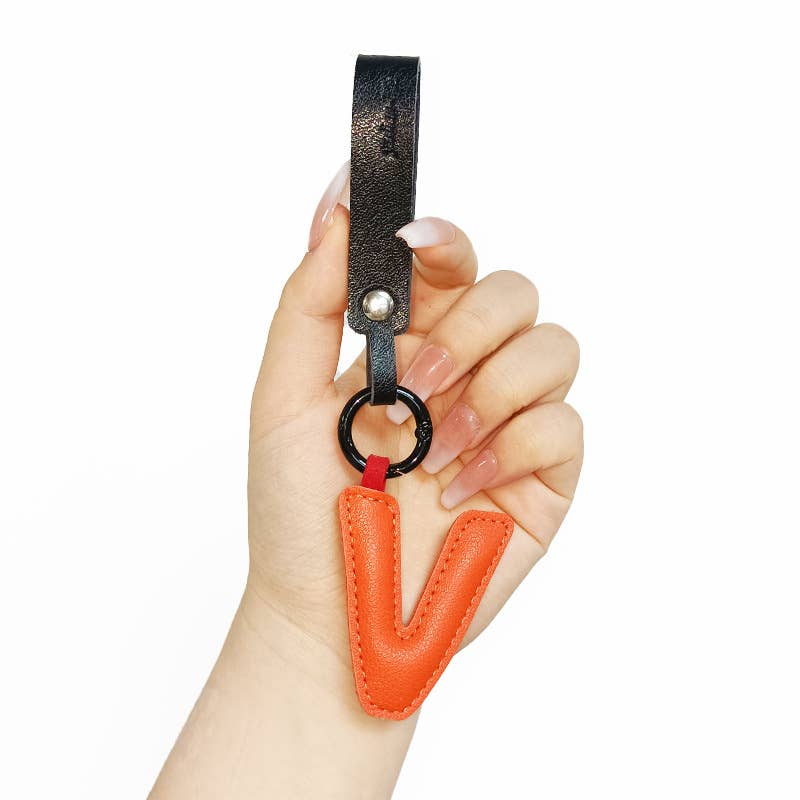 wandf – wholesale Purse/Bag Accessory - Unisex – Leather Letter Pendant Keychain For Handbag, Purse, Backpack15