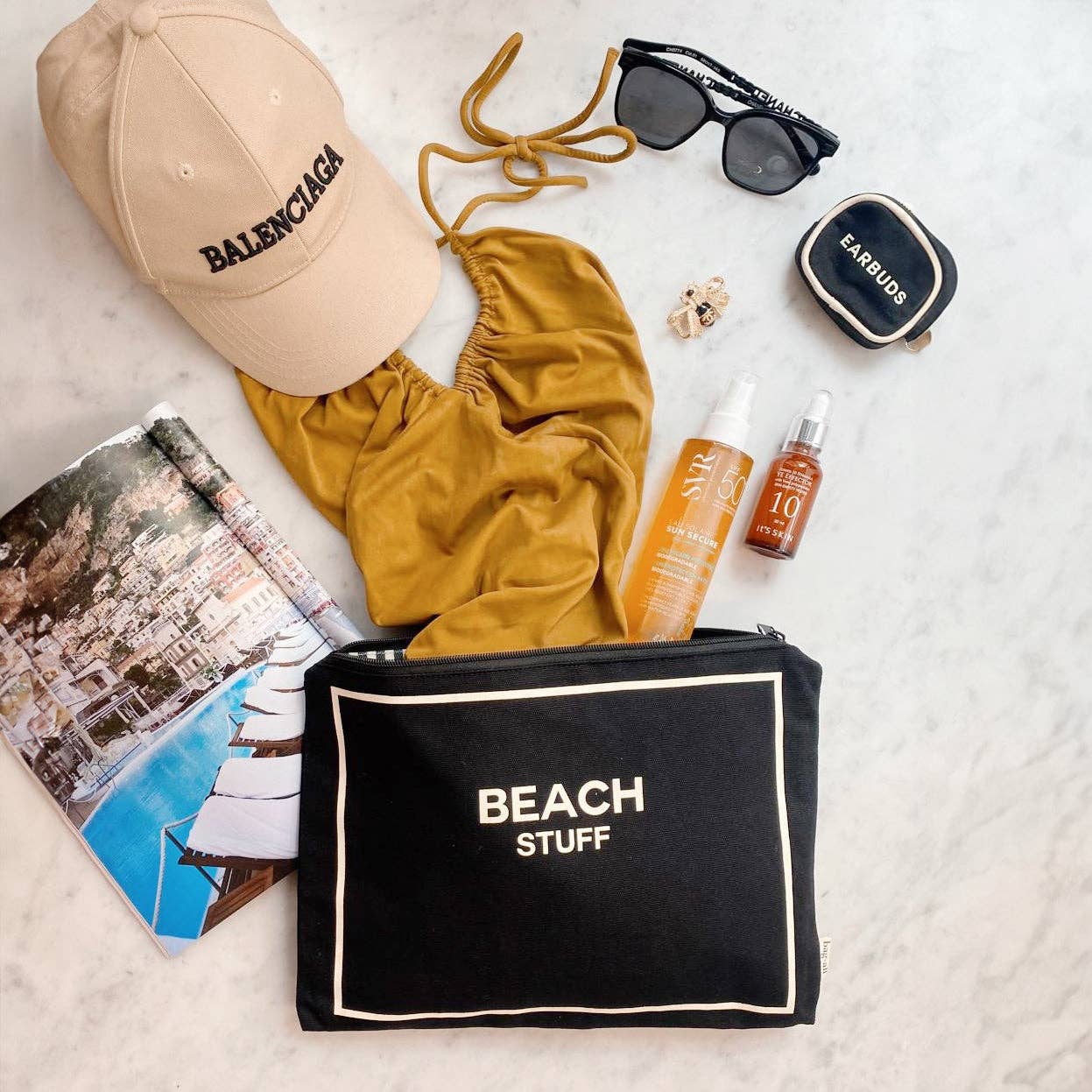 Bag-All - Wholesale Handtasje - Dames - Strandtas met monogram voor badpakken en zonnebrandcrème, zwart6