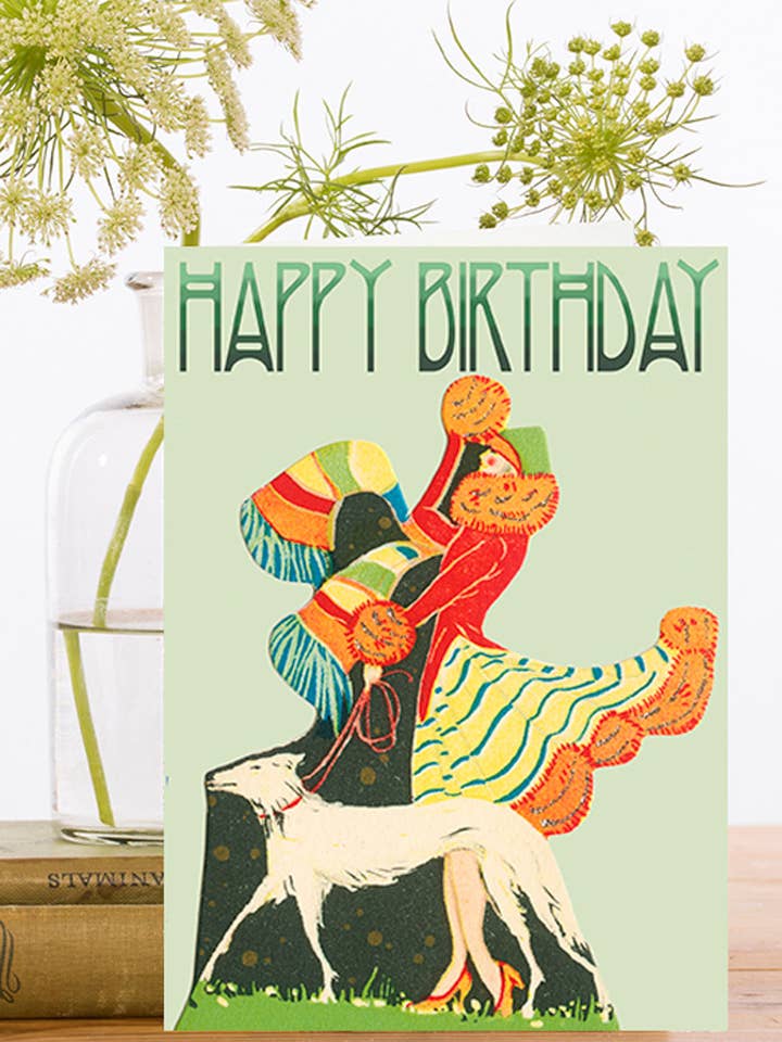 HB123P ~ Carte d'anniversaire pailletée à la main pour la vente par Madame Treacle
