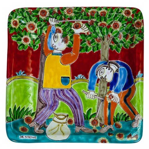 Kvadratisk tallrik 24x24 DS Kastanjesamling för wholesale av Ceramiche De Simone