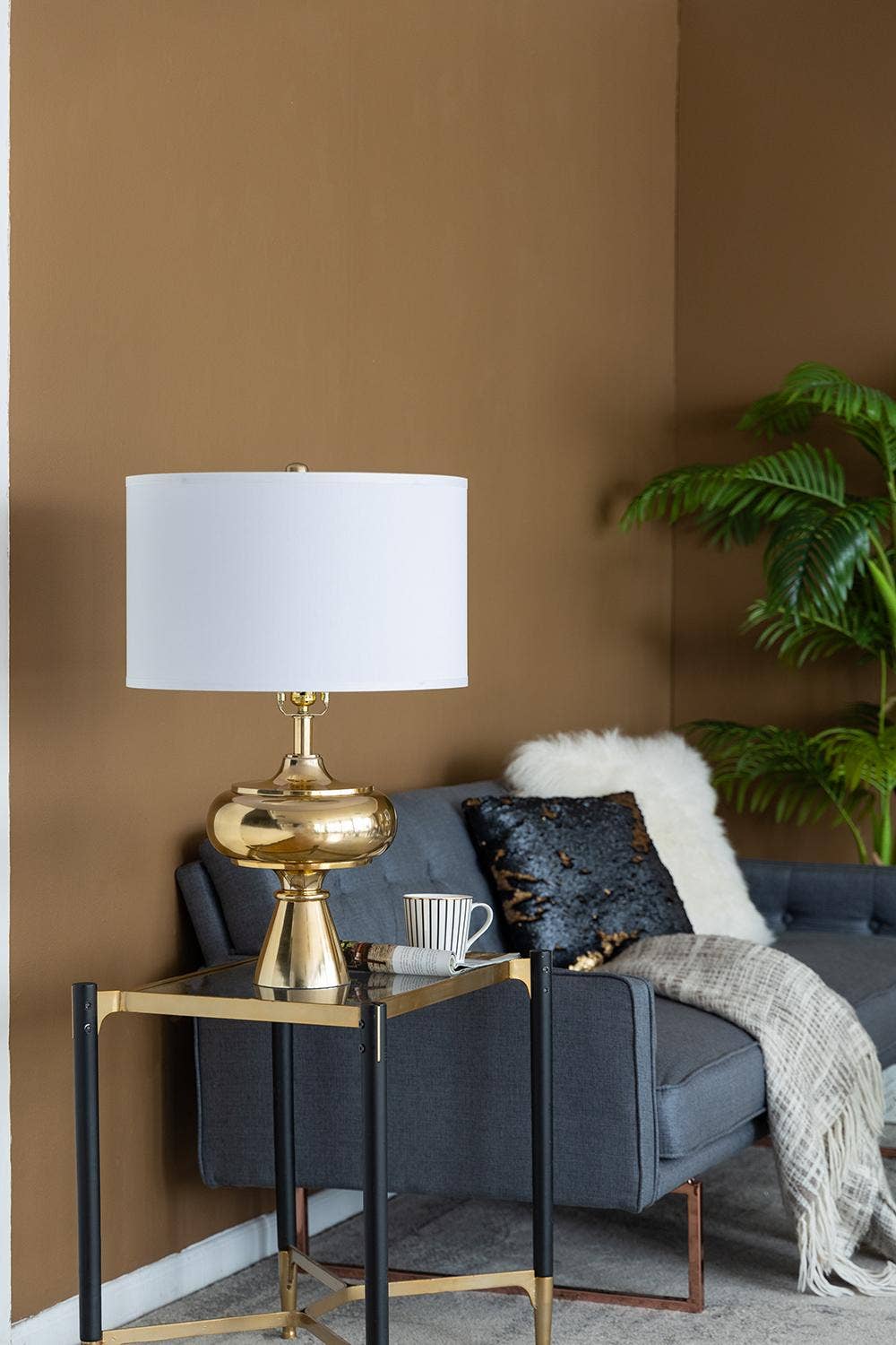 A&B Home Group Inc. - Wholesale Accent/Desk Lamp - D18x27.5" Aluminum Table Lamp - Gold/White9