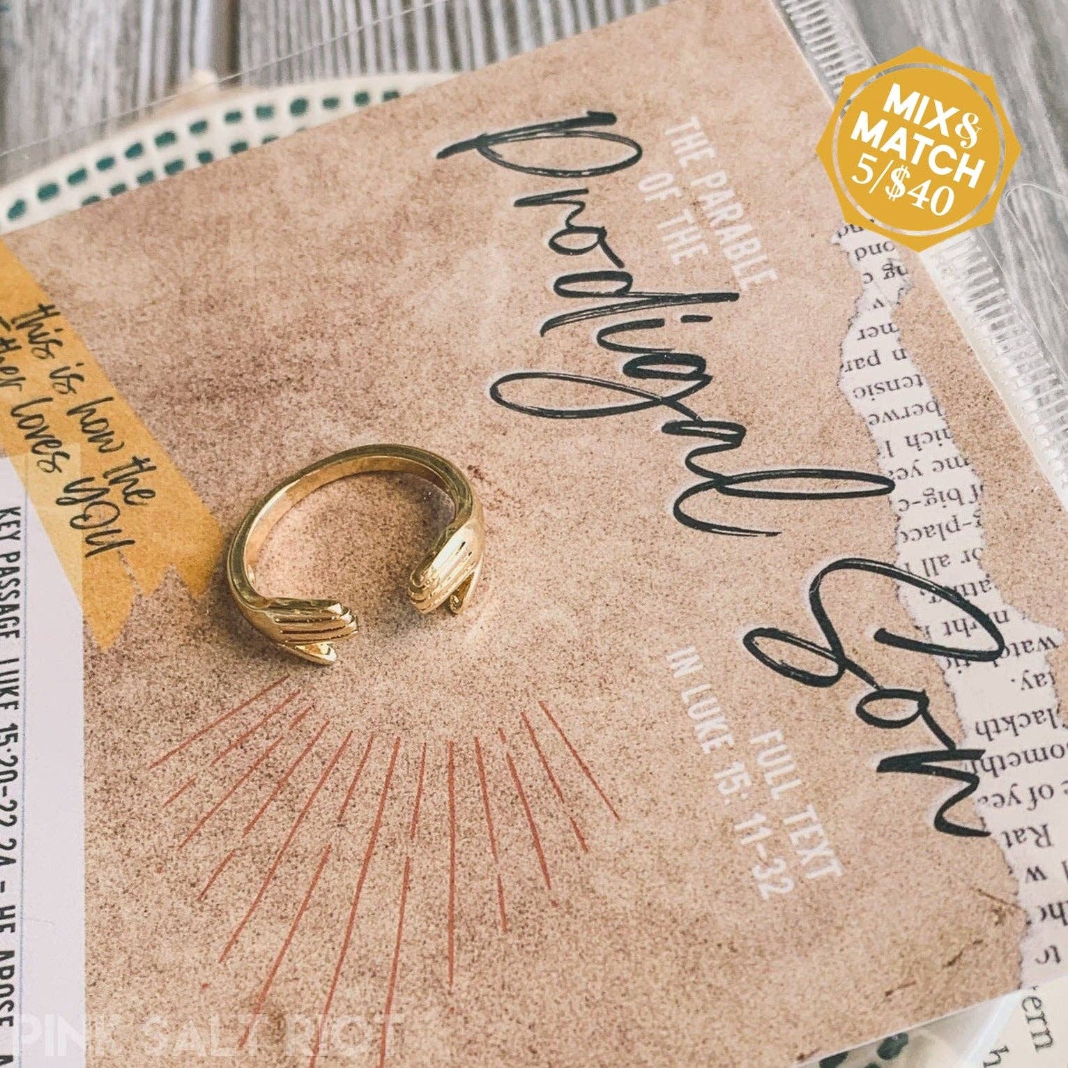 Pink Salt Riot - Vendita all'ingrosso Anello midi/a fascia - Anello «L'abbraccio del Padre»7