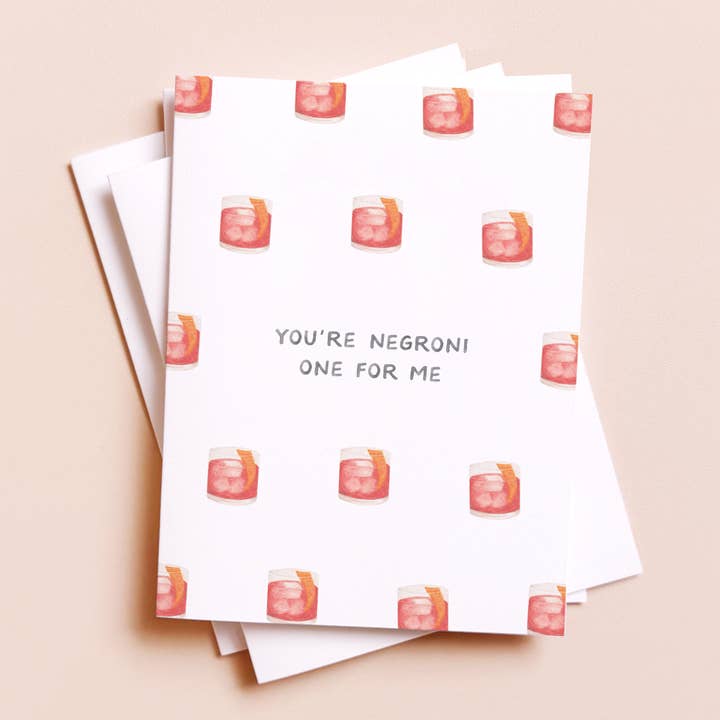 Amy Zhang - Wholesale Love Card - Negroni One — Cocktail Pun Love / Anniversary Card0