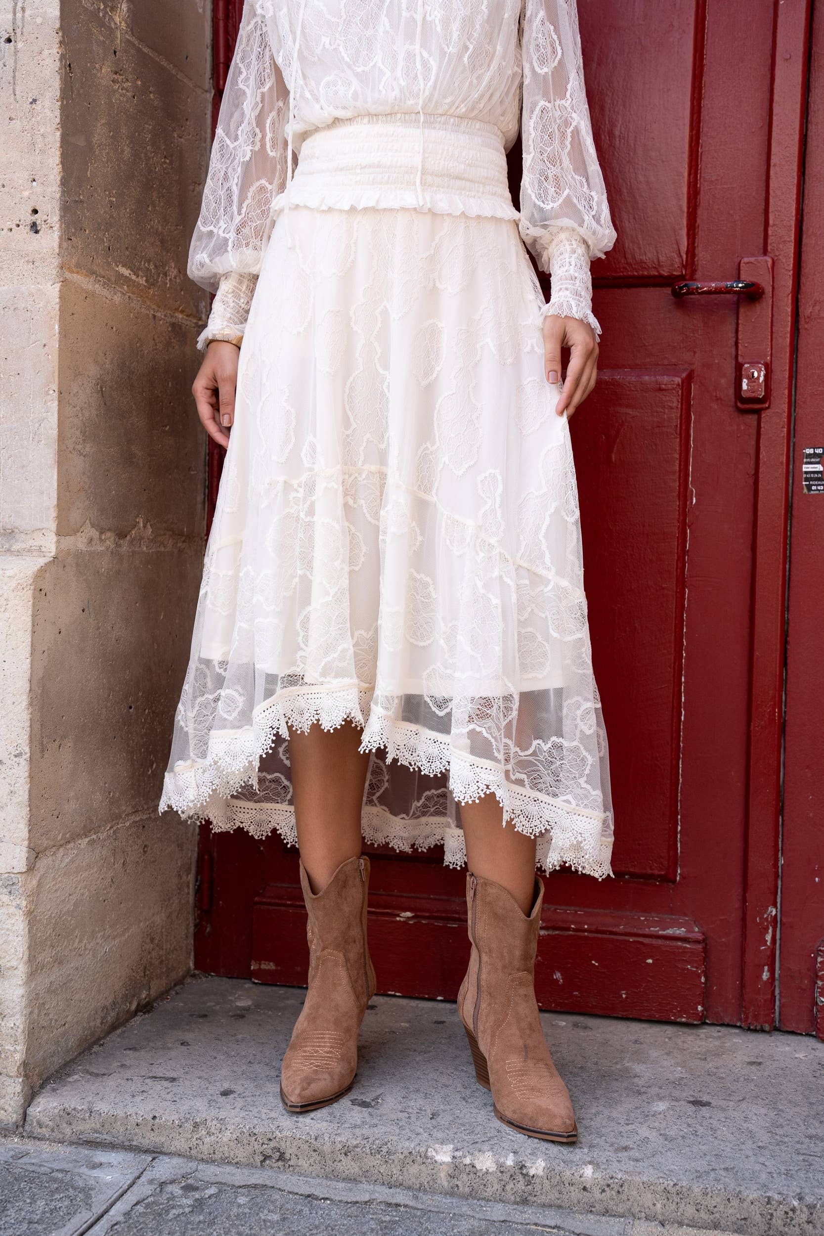 CHOKLATE PARIS – Engroshandel Nederdel - Dame – September nederdel i asymmetrisk blonder - 8098816