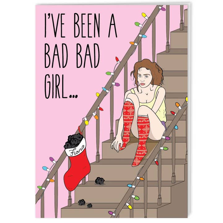 Krystan Saint Cat - Wholesale Christmas Card - Fiona Apple 90s Grrrl Holiday Christmas Greeting Card