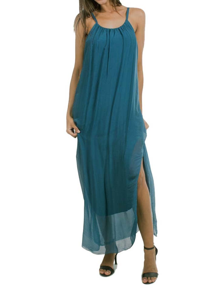 Gigi Moda - Wholesale Dress - Women's - Silk Spaghetti Maxi Dress22