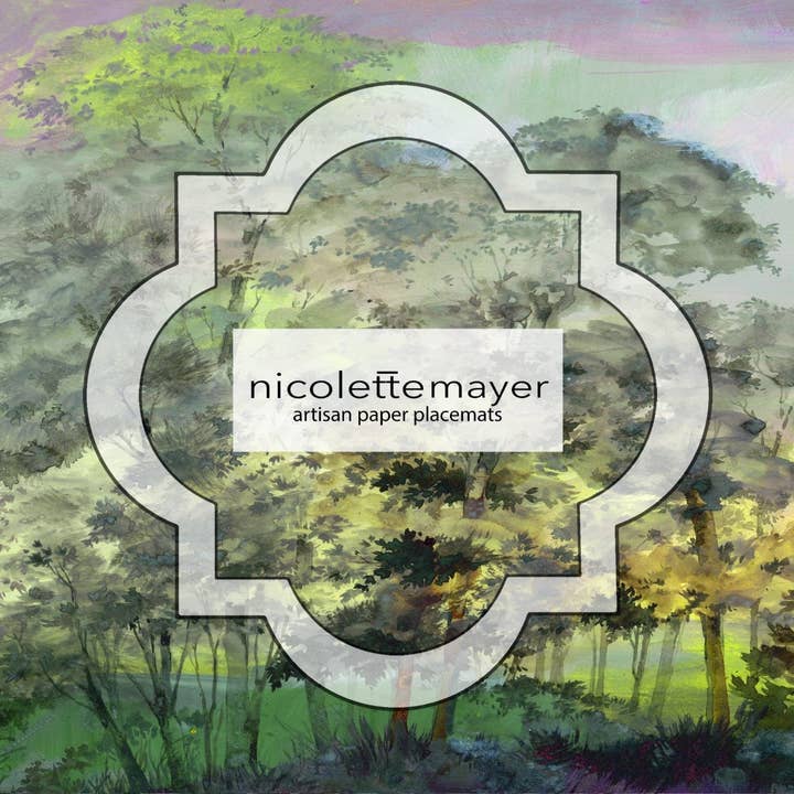 Forest For The Trees Paper Placemat Pad, One Set Of 24 for wholesale by Nicolette Mayer Collection