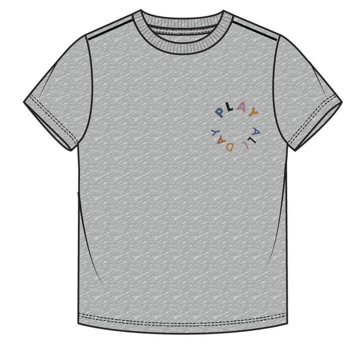 Miles Basics T-shirt met grijze print voor wholesale door Miles the Label