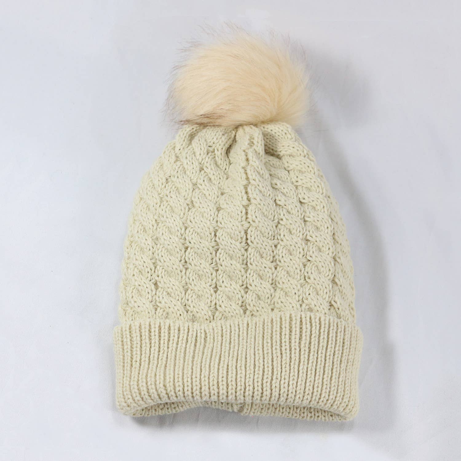 MKS America - Wholesale Beanie - Women's - Twist satin-lined removable pom-pom beanie2