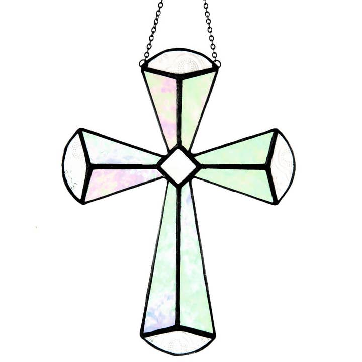 J Devlin Glass Art & Bert Anderson Collection - Wholesale Suncatcher - Cross Ornament Suncatcher By J Devlin Glass Art | Orn 180
