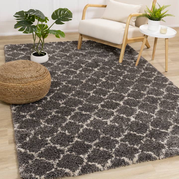 Lane Grey Cream Lattice Luxury Rug for wholesale by Kalora