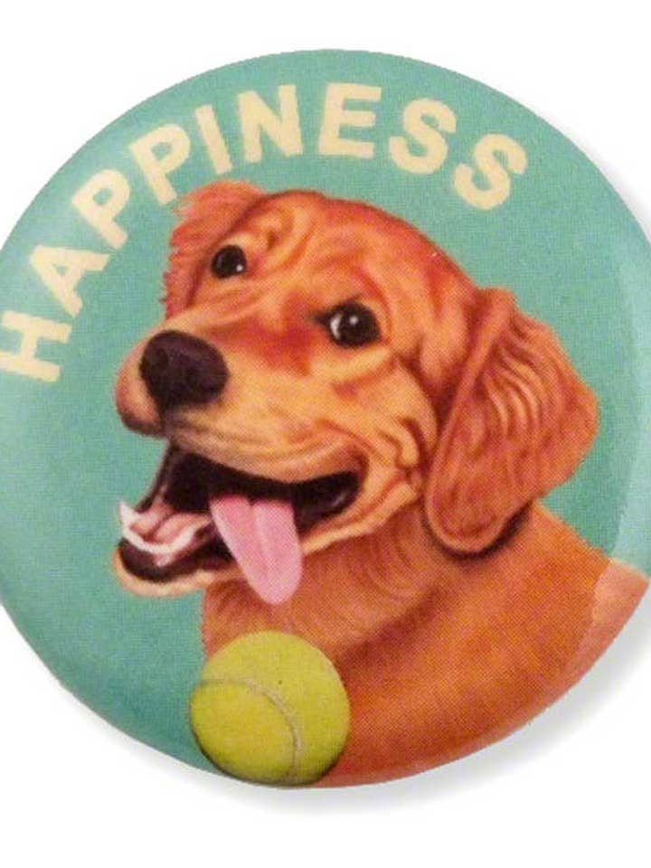 10-pak Golden Retriever 'Lykke' reversnål knapper for engroshandel hos Retro Pets