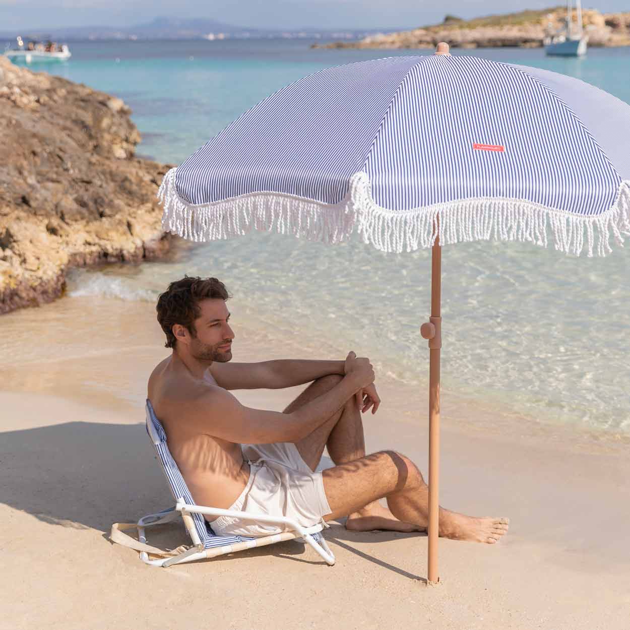 Flamingueo - Venta al por mayor Accesorio para la playa - Respaldo con rayas azul7