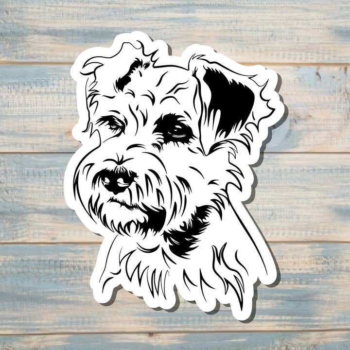 Miniatuur Schnauzer Sticker | Sticker of Magneet voor wholesale door Handmade by Marlayna