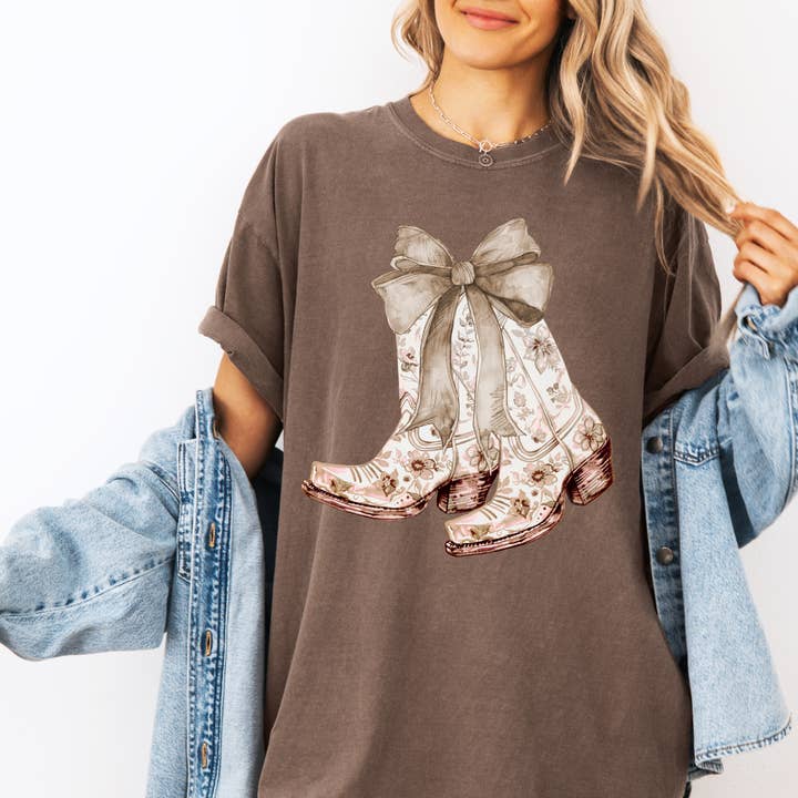 Coastal Cowgirl | Coquette Bow | Nashville | CC Graphic Tee for wholesale by The American Honey