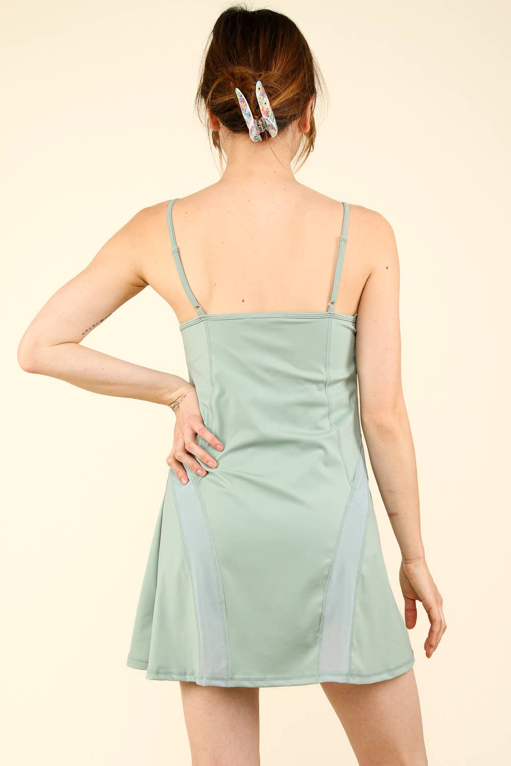 VERY J - Wholesale Athletic Dress - Women's - ND31165-Activewear Mesh Detail Tennis Mini Dress10