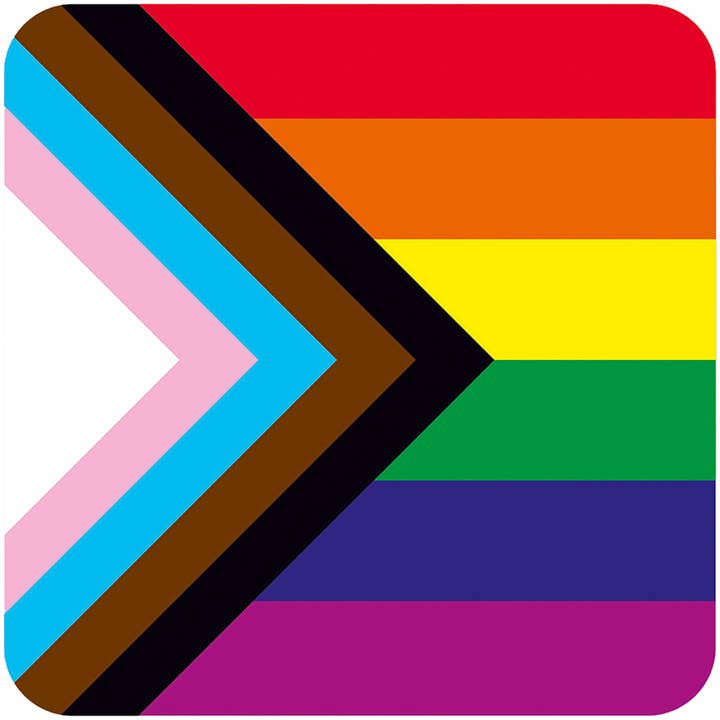Progress Pride Flag Coaster for wholesale by Dean Morris Cards