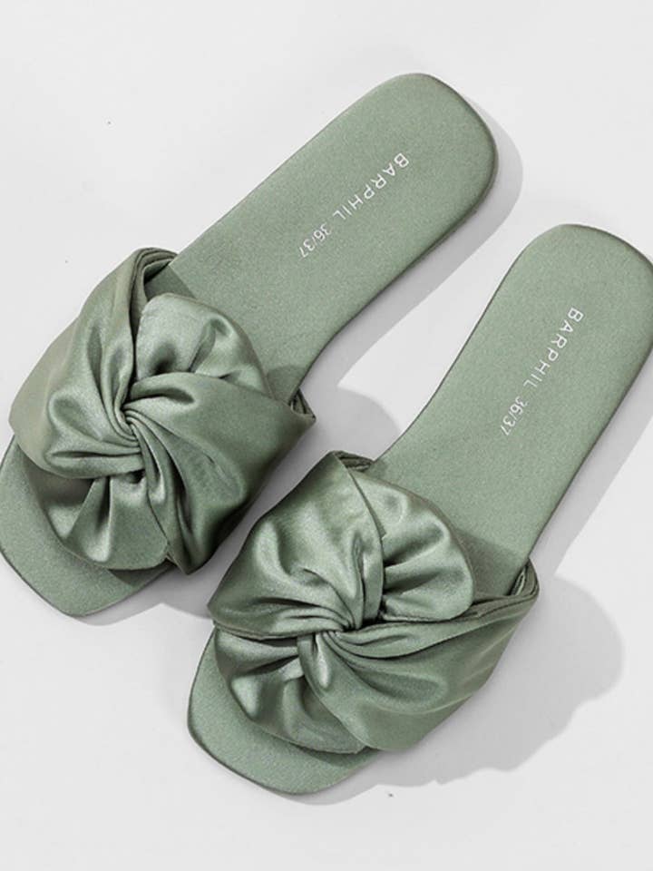 Ulivary - Wholesale Slippers - Women's - Luxury Silky Satin Bow Slippers for Home & Beach Style0