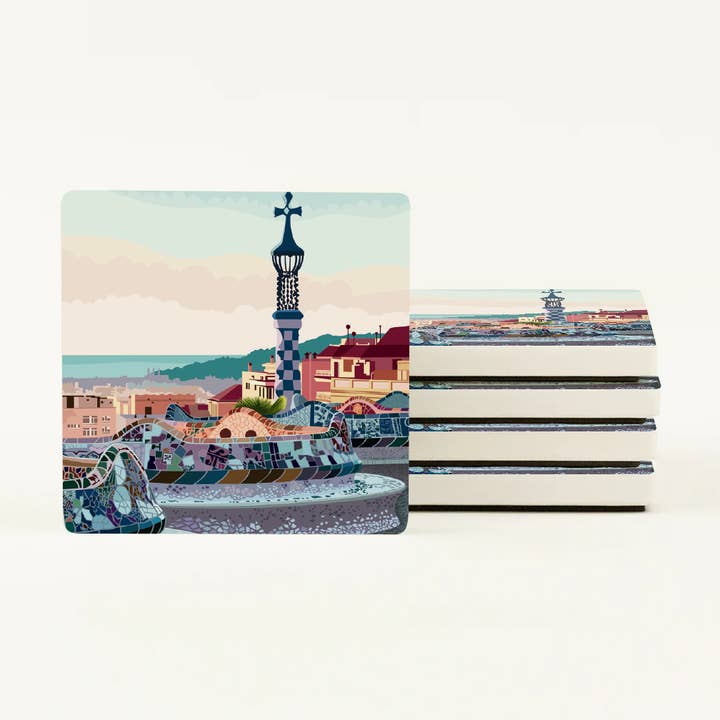 Parc Guell Vektor Keramikmagnet for engroshandel hos DesignPlace