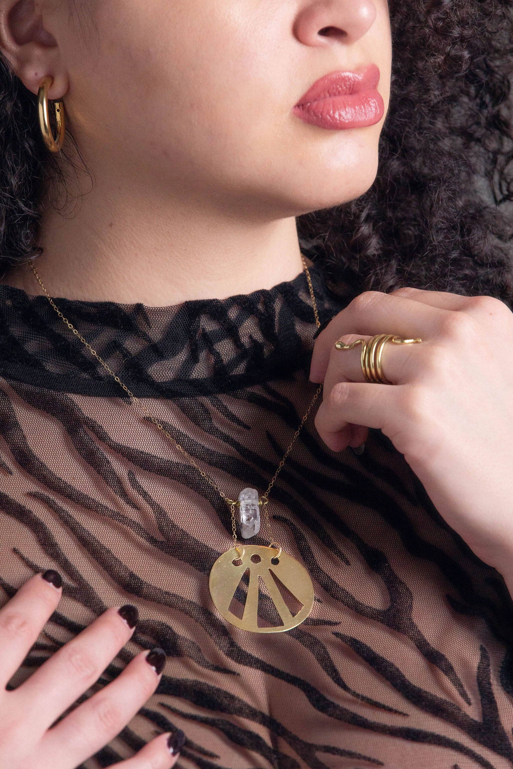 Luni Style – Großhandel Kette mit Anhänger/Charm – Awen Symbol Halskette*1