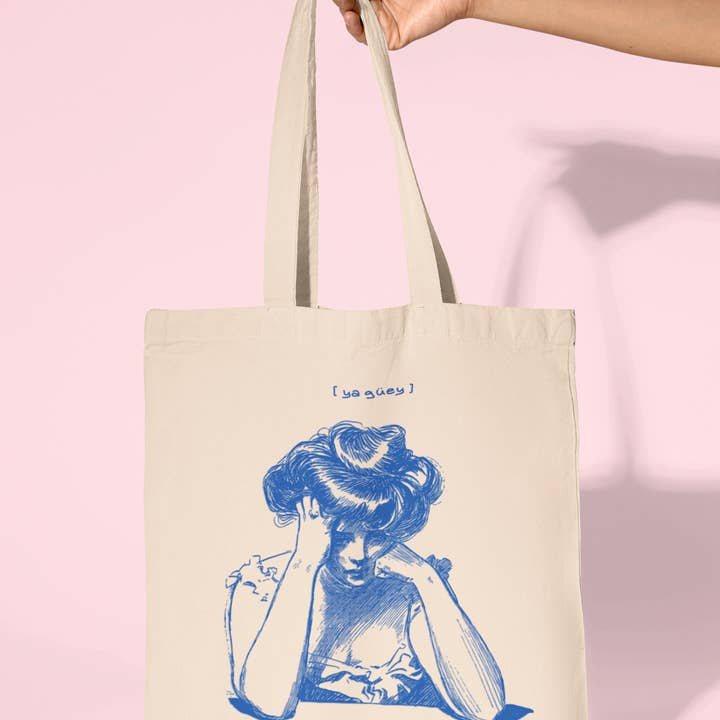 Frustrated Victorian Woman Sketch Tote Bag - 'Ya Guey' Meme Inspired for wholesale by Las Changuis Tianguis