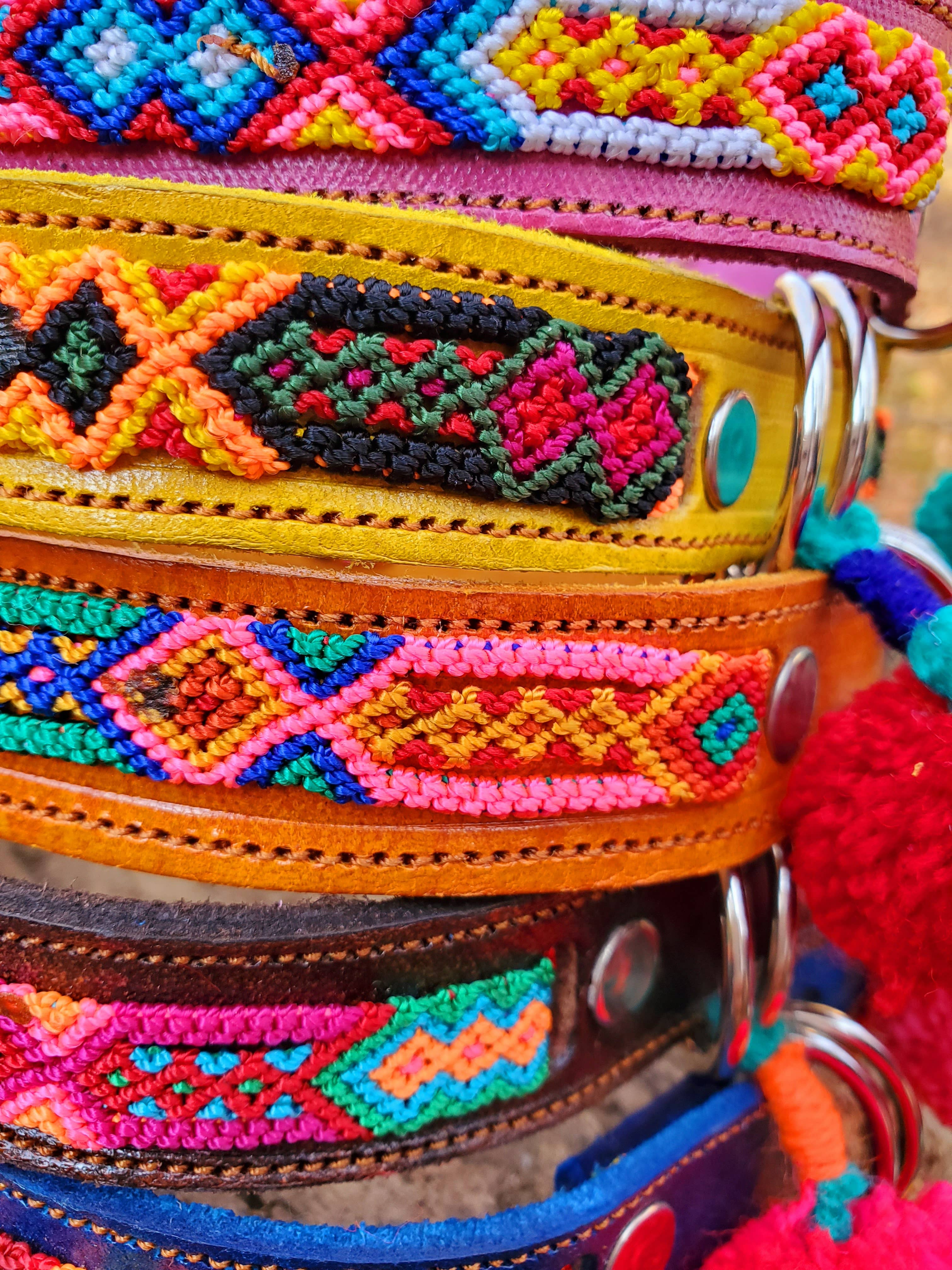 Mom And Pup Co. - Wholesale Pet Collar - Dog - SMALL Mexican Pet Collar - Leather Dog Collar, Boho Collar1