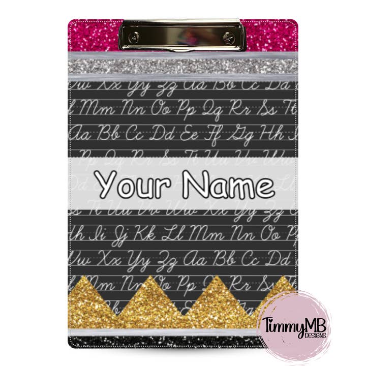 Glitterblyant: ABC'er - Tilpasset Clipboard for engroshandel hos TimmyMB Designs