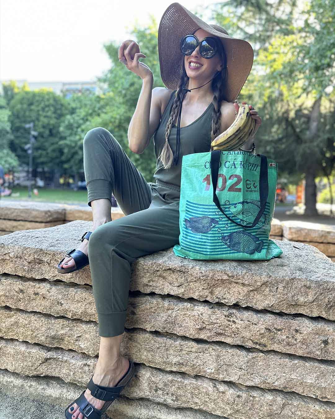 Malia Designs - Wholesale Grocery/Shopping Bag - Green Recycled Shopping Tote -  Sustainable Beach Tote2