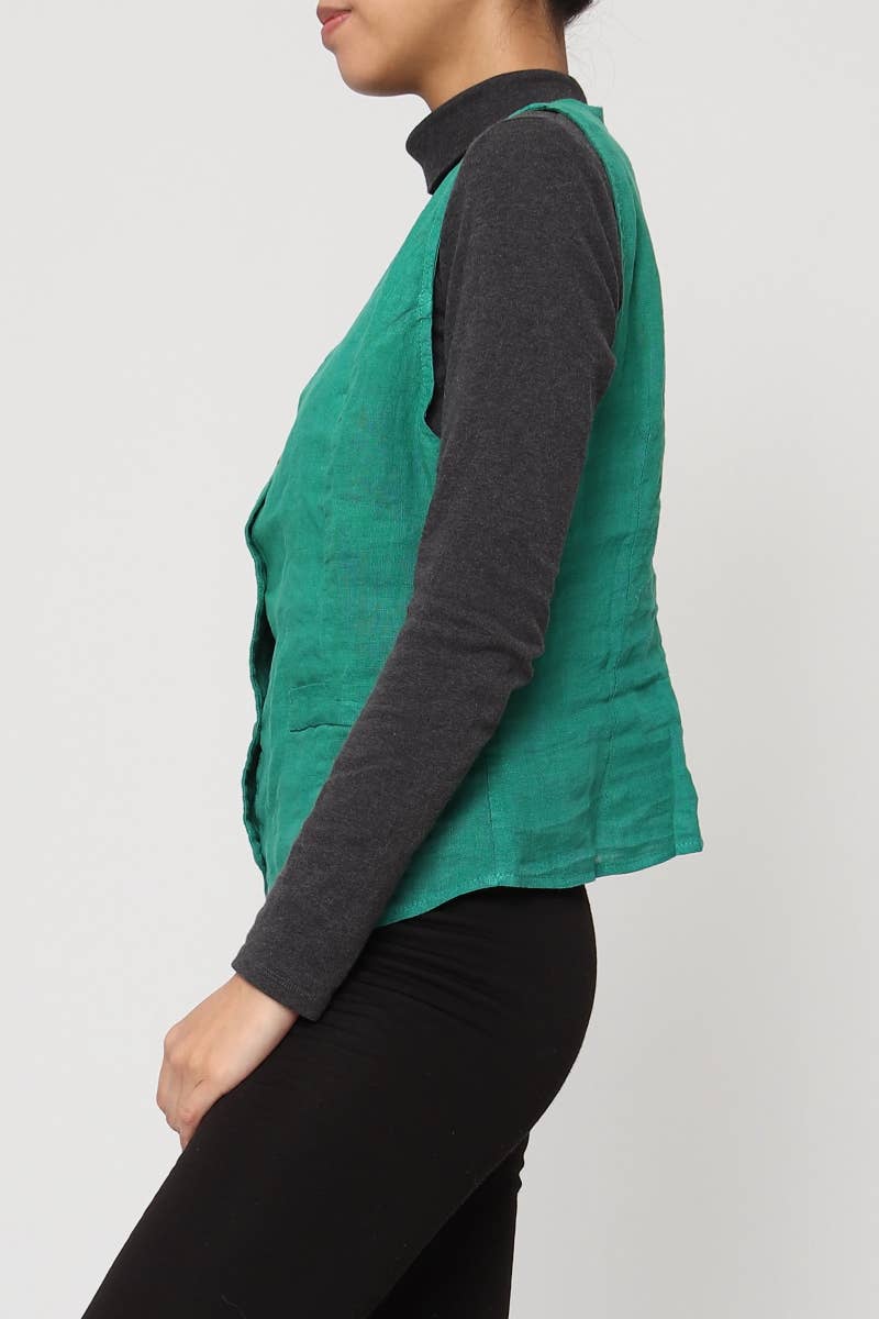 LÉA & LUC - Wholesale Button Down Shirt - Women's - Sleeveless shirt in 100% Linen REF. 514639