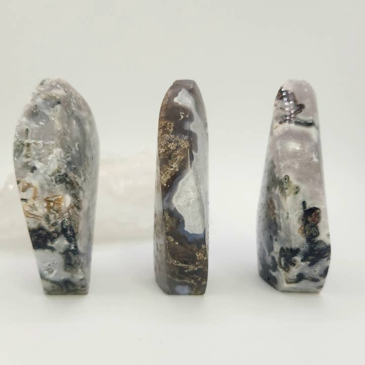 Meraki Gemstones – wholesale Andlig sten/kristall – Mossagat ädelsten flamma/friform (0,5 kg/1,1 lb)4