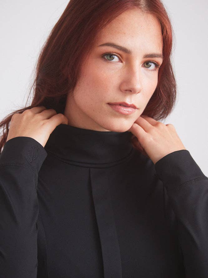 Solid Citizen Equestrian - Wholesale T-Shirt - Women's - Haley | UV Base-layer | Riding top | Turtleneck Sun-shirt | Black2