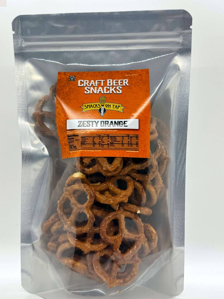 Bretzels à l'orange zestée pour la vente par Snacks On Tap