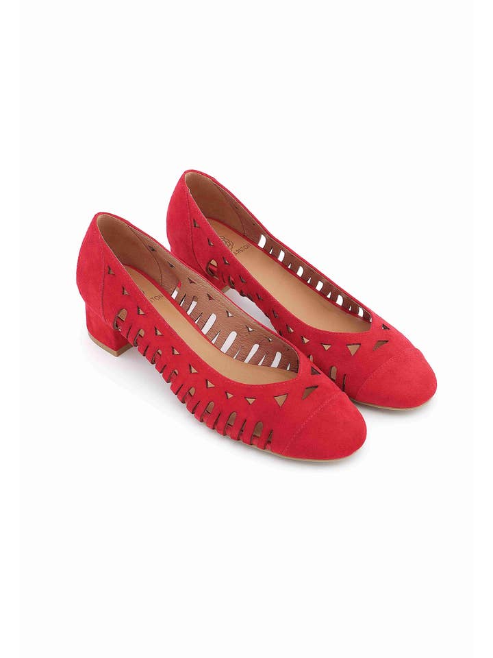 Emilie Karston - Vendita all'ingrosso Scarpe con tacco basso - Donna - Décolleté JULIA traforato in pelle con tacco basso4