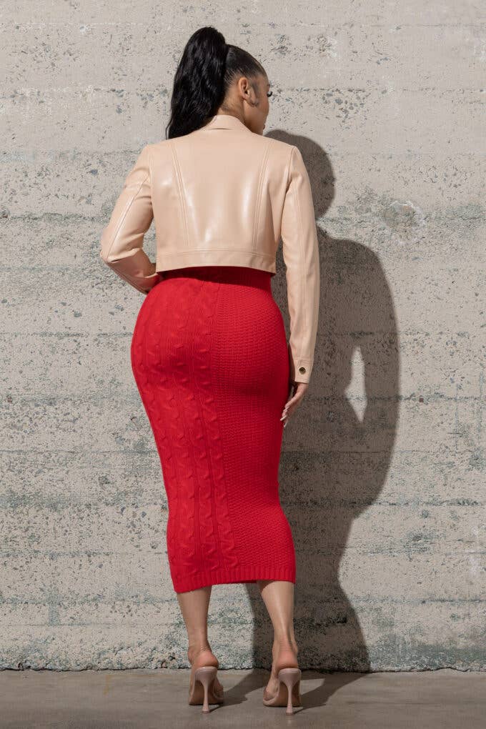 Melrose with Love - Vente Veste en cuir – femme - VESTE COURTE BOUTONNÉE EXTENSIBLE EN POLYURÉTHANE4