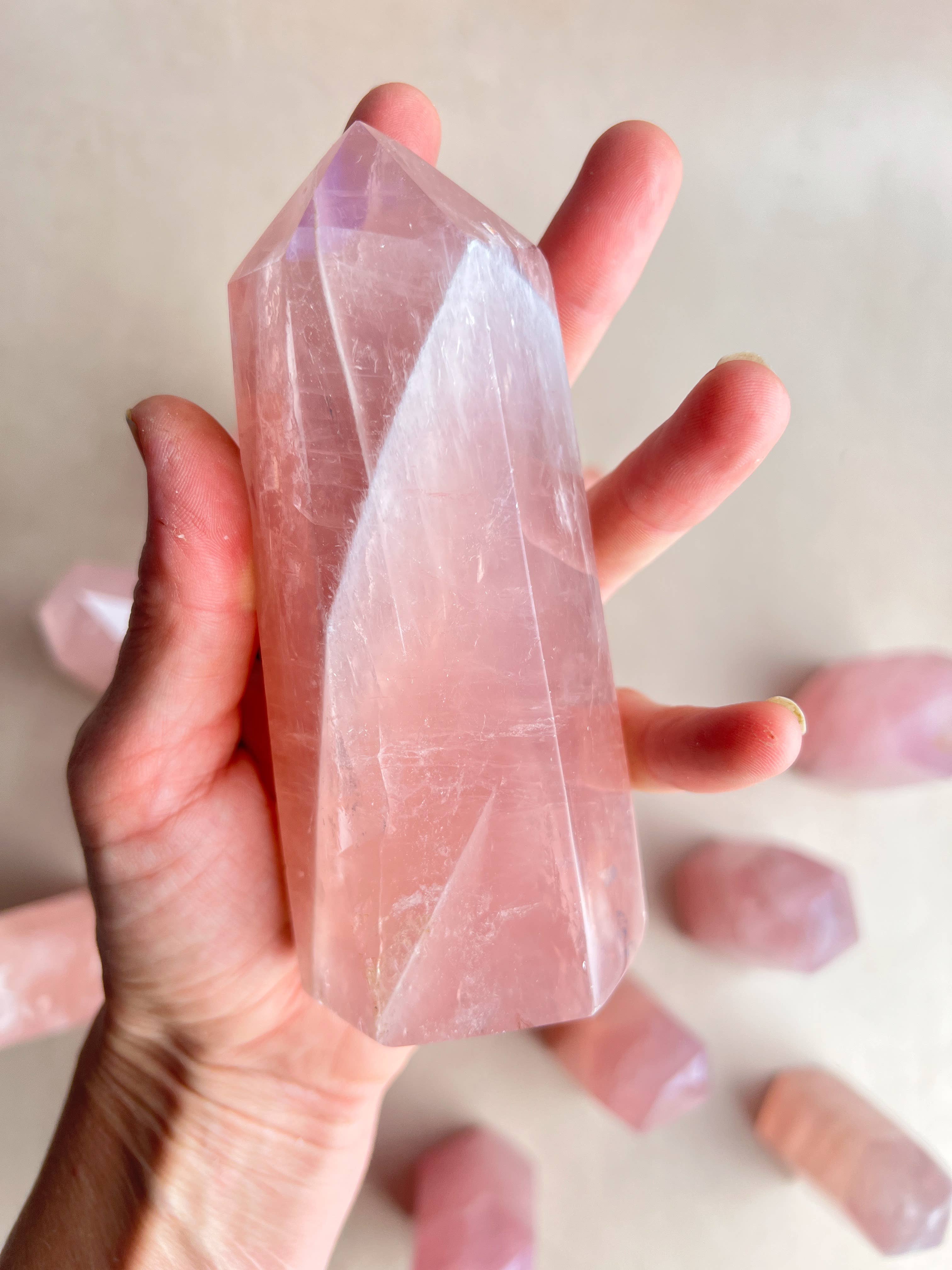 Terra Dawn Minerals - Wholesale Spiritual Stone/Crystal - High Grade Rose Quartz Towers Large & Small2