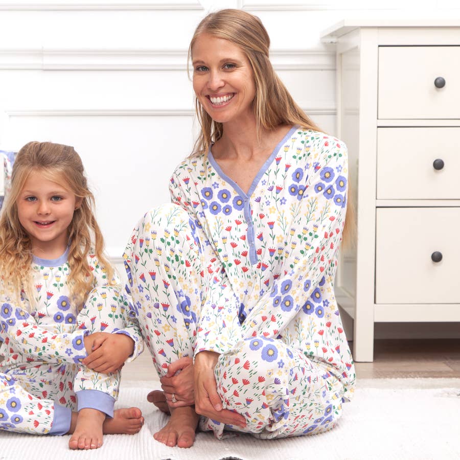 Jane Nursing Pajama Set | Slate Blue