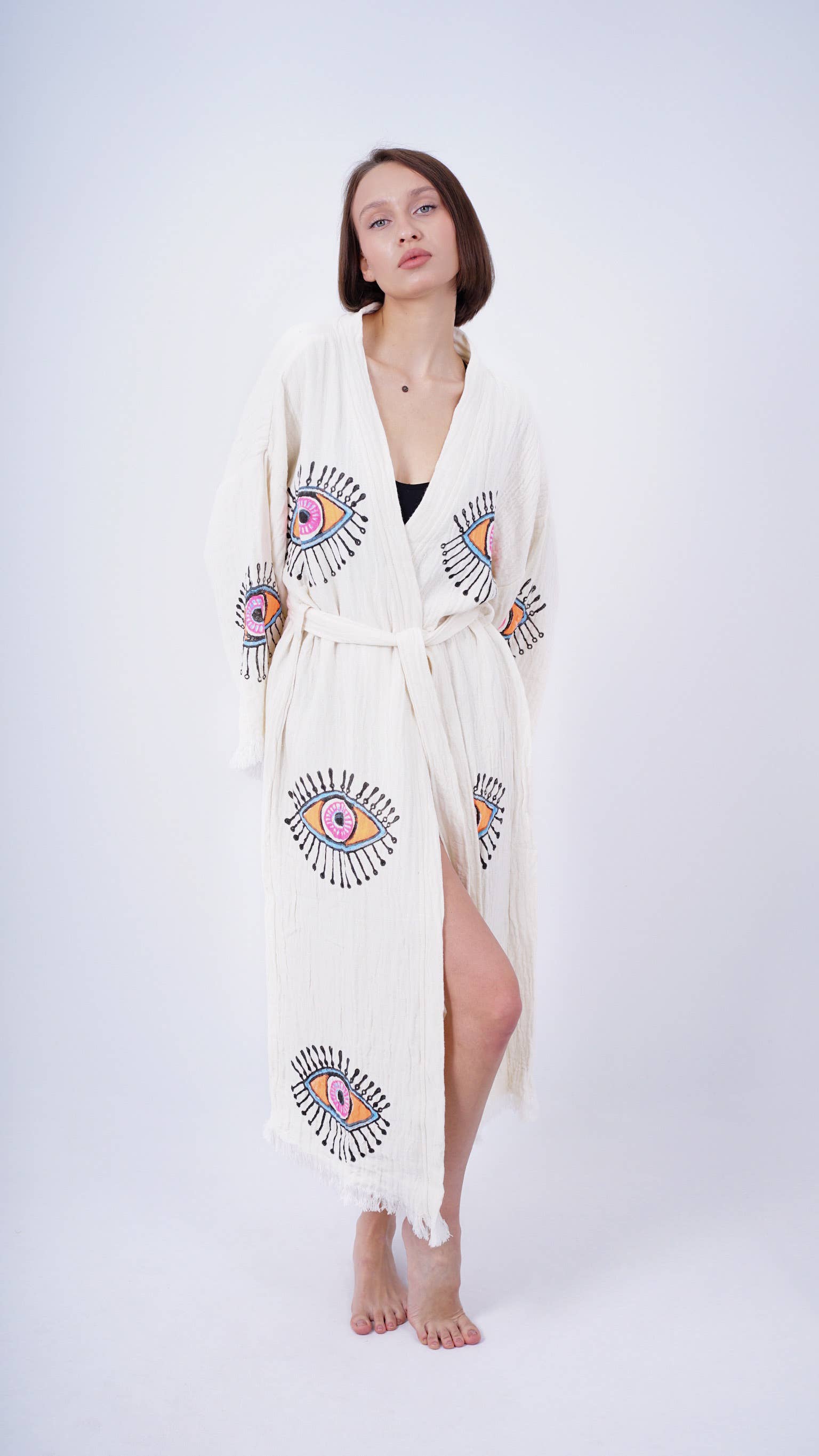 Bodho – Kimono - Mulher por atacado – Artesanal Evil Eye Festival de Boho Kimono, Boho Beachwear8